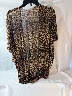 Leopard Print Sheer Camisole Top cover up - One Size